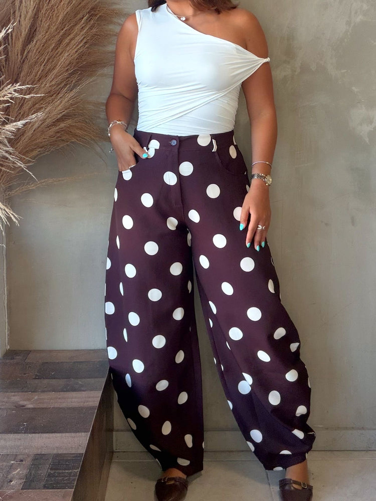 Marjo Brown/White Polka Jean