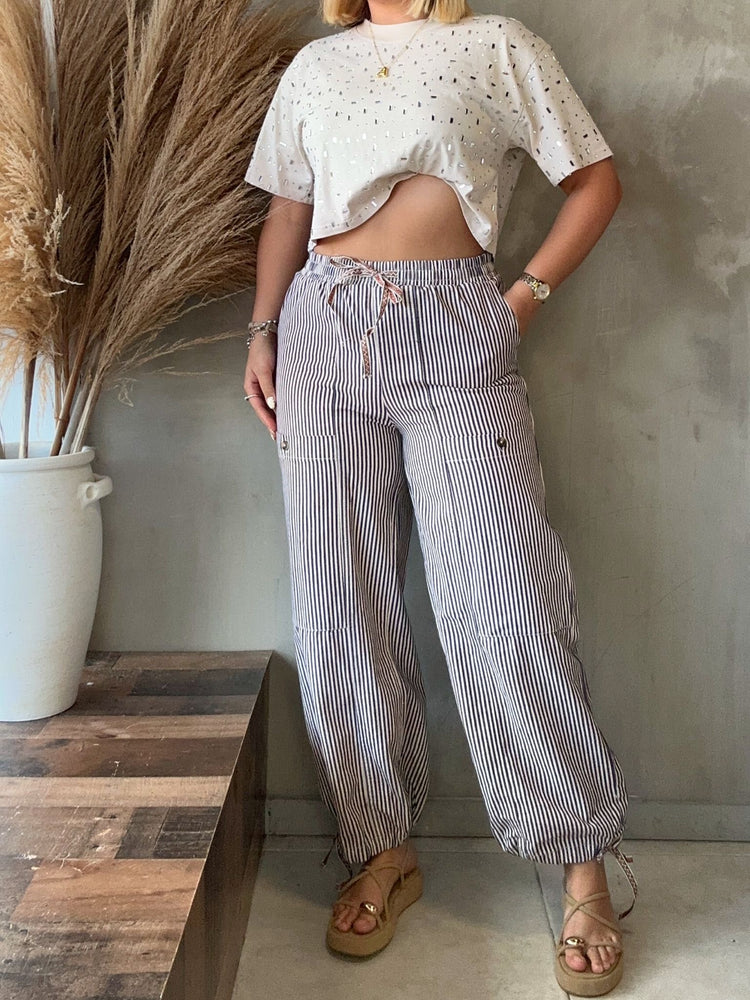 Lizbeth Striped Mocha Jean