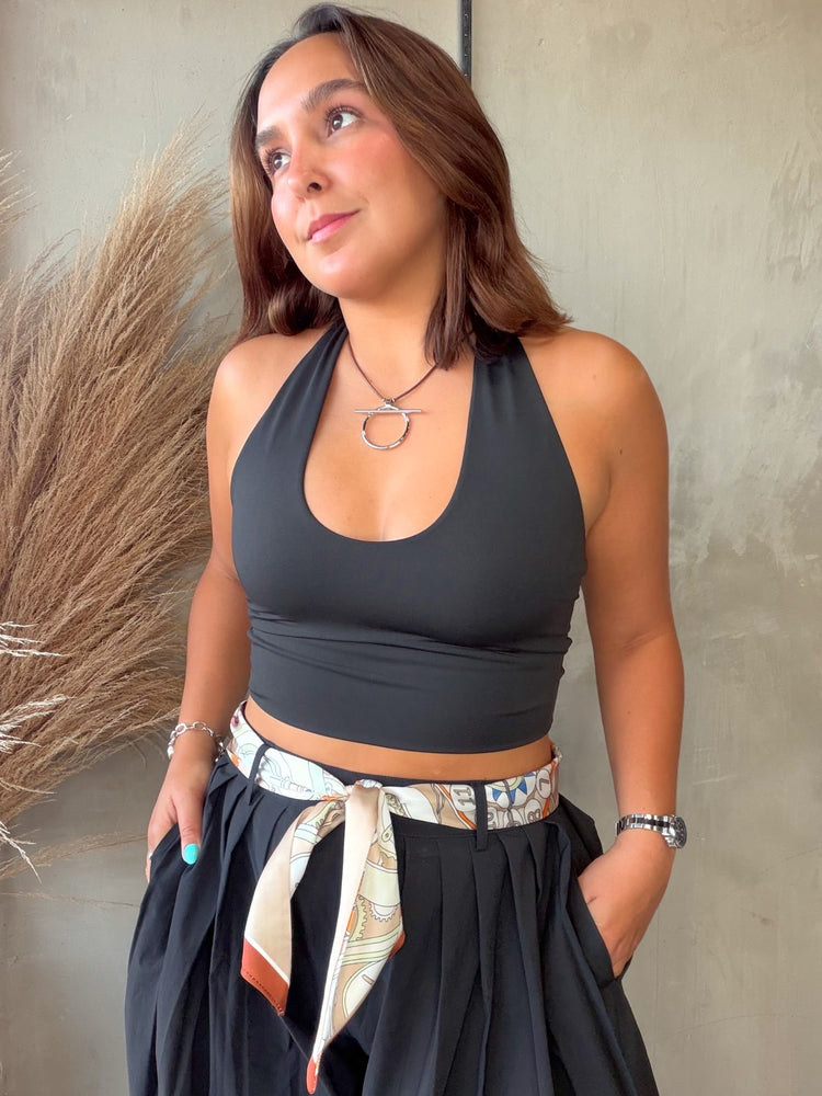 Nina Black Halter Top