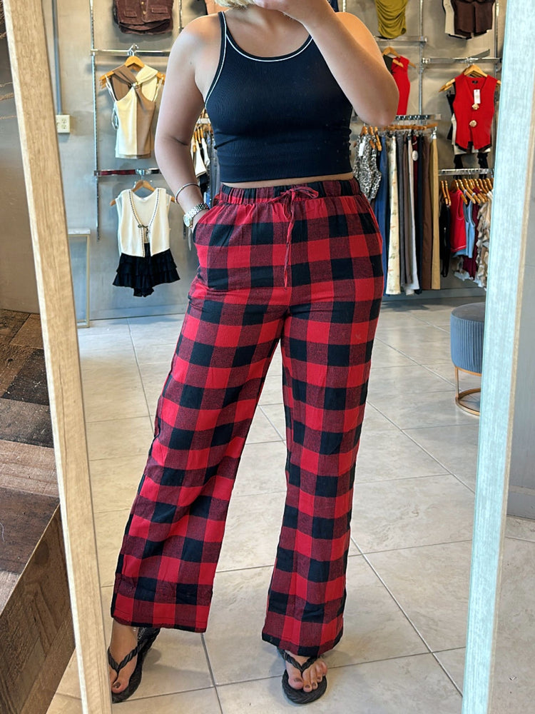 Maryah Red Plaid Pajama Pants