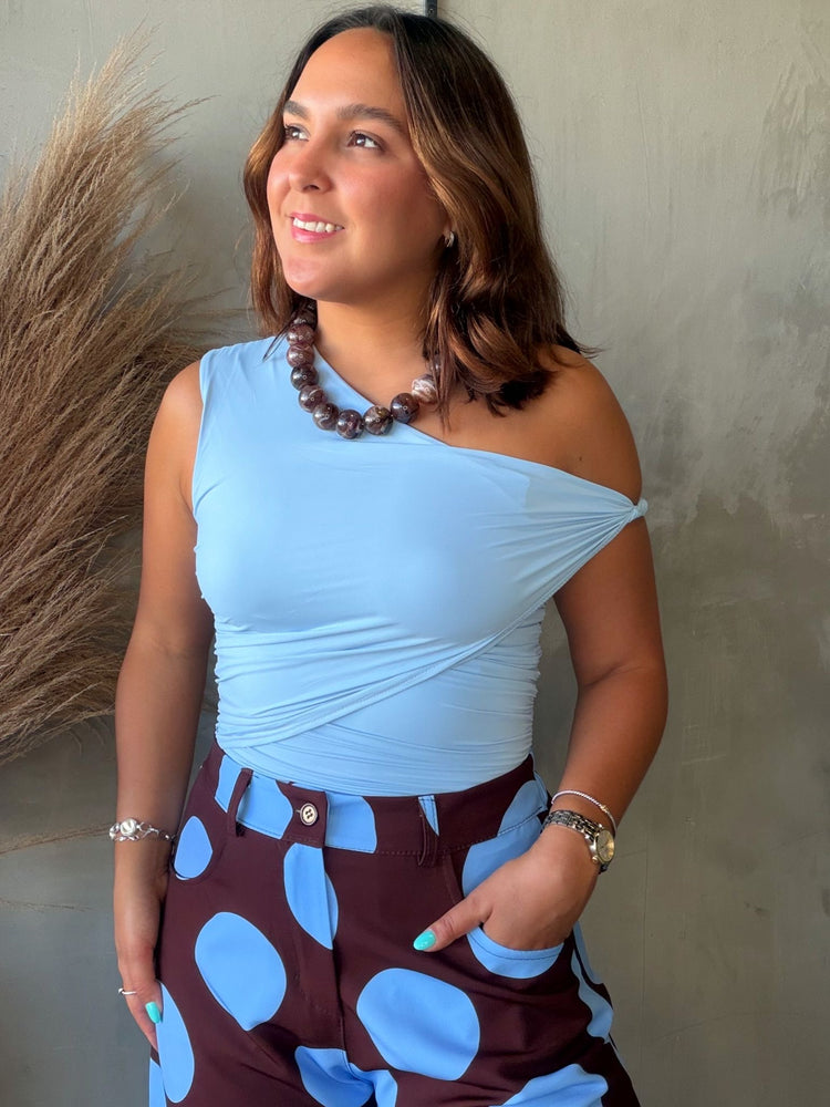 Ginny Blue Asymmetric Top