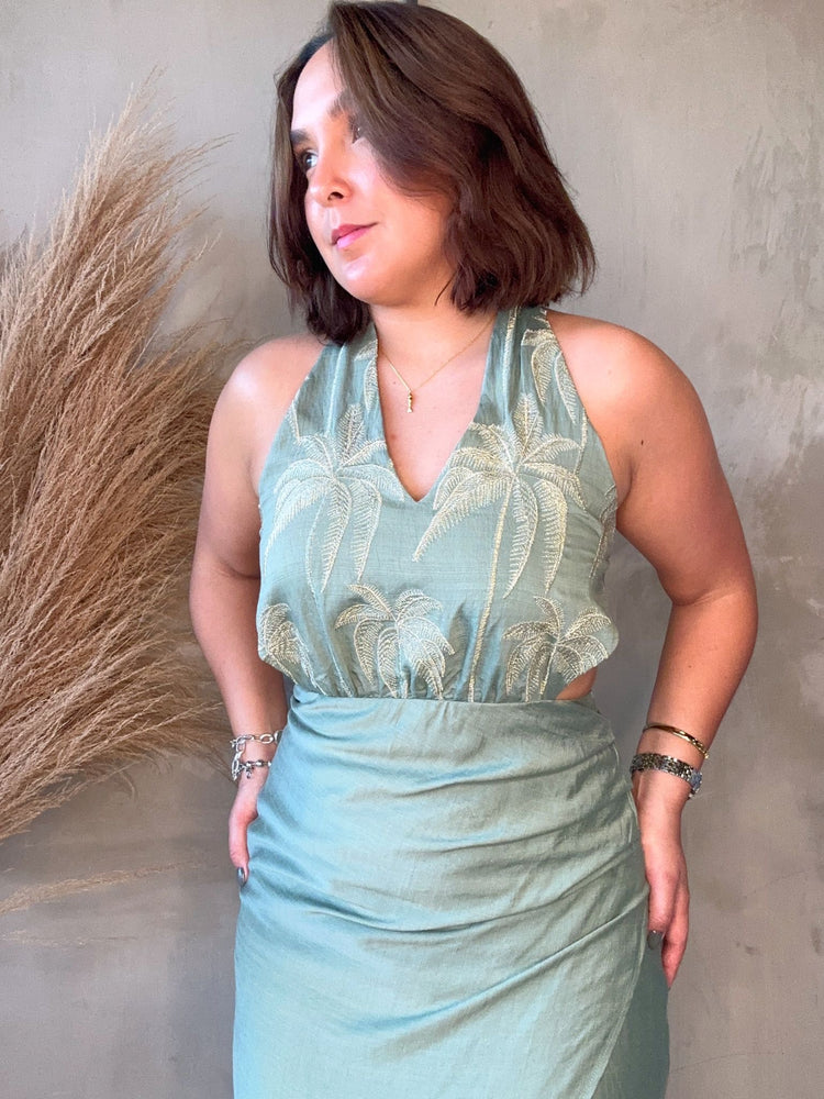Palms Sage Midi Dress