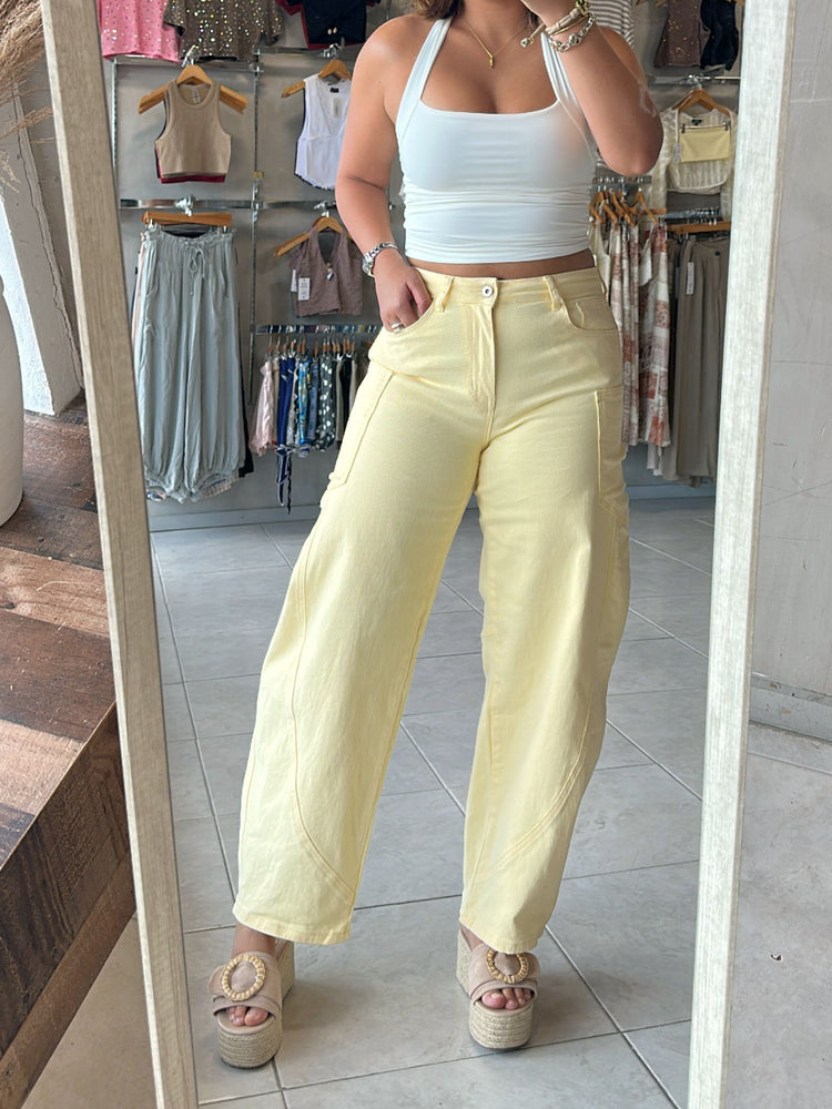 Paulette Yellow Barrel Jean