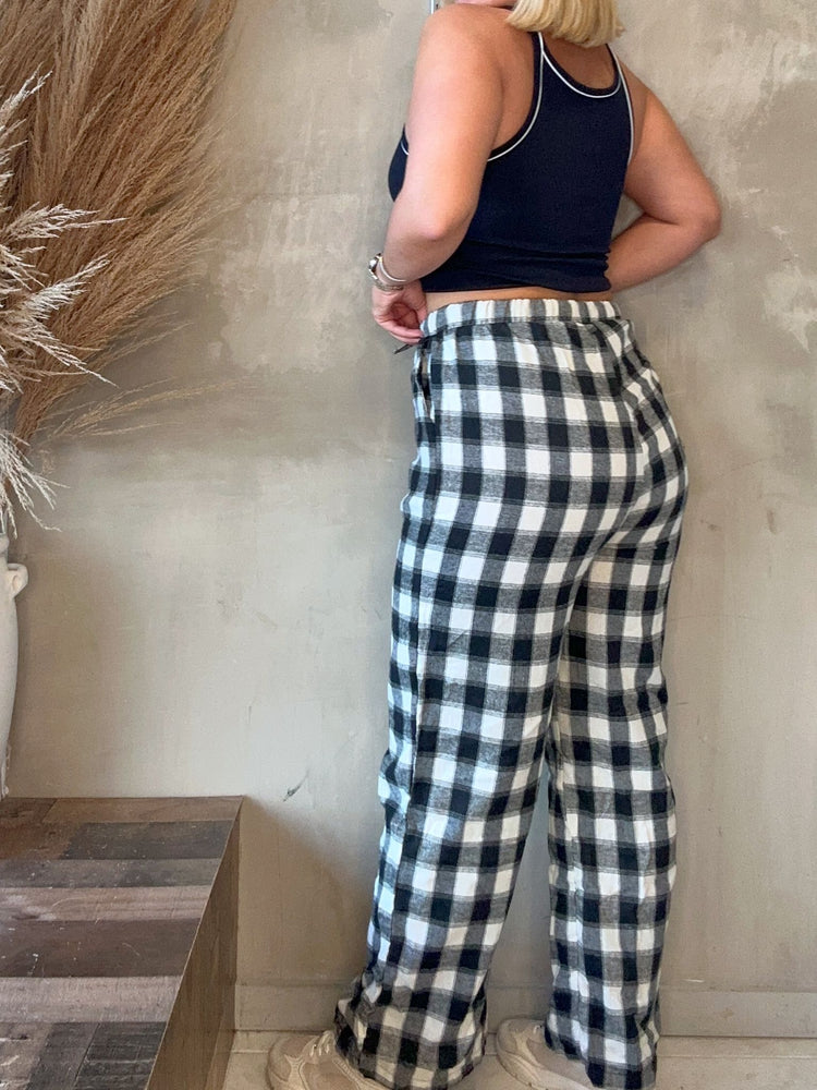 Maryah Black Plaid Pajama Pant