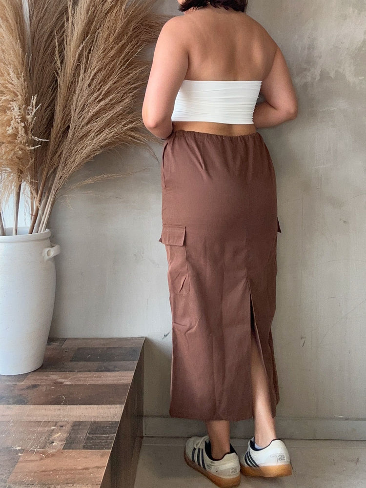 FINAL SALE - Brown Cargo Skirt