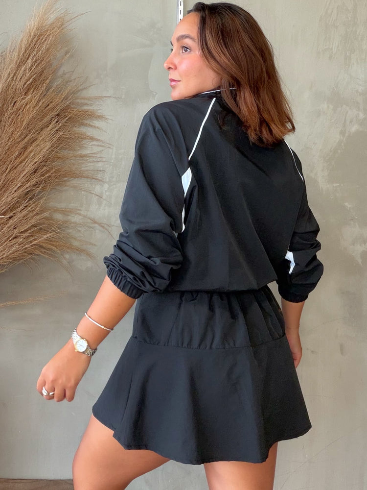 Eiza Black Jacket & Skort Set