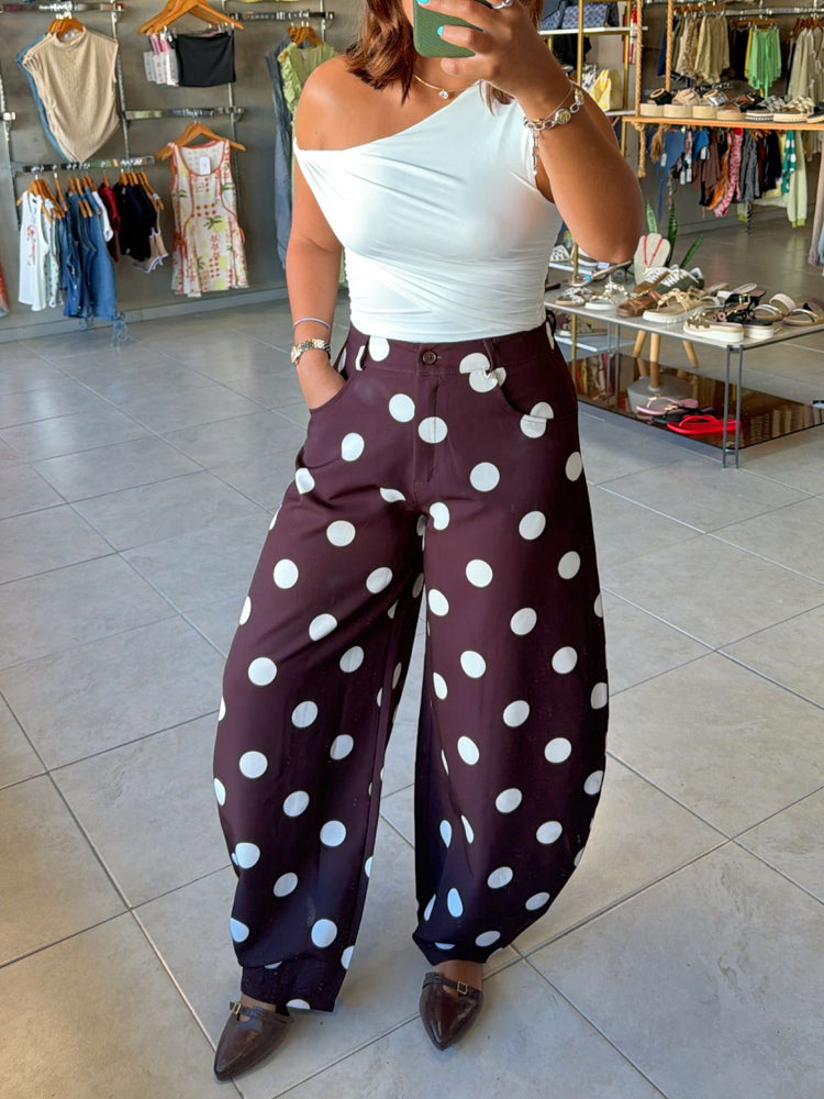 Marjo Brown/White Polka Jean