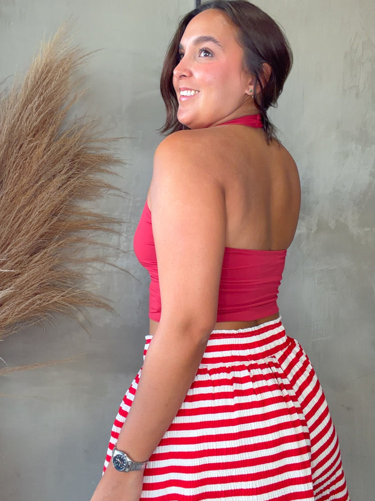 Nina Red Halter Top