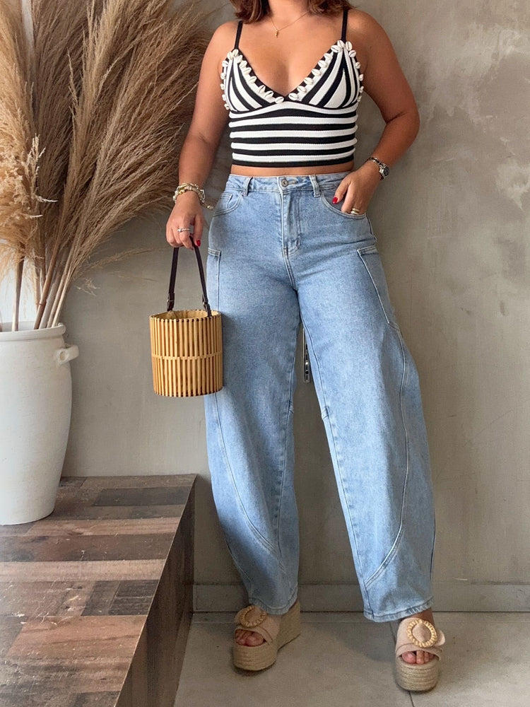 Paulette Denim Barrel Jean