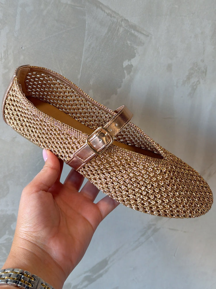 Gold Metallic Flats
