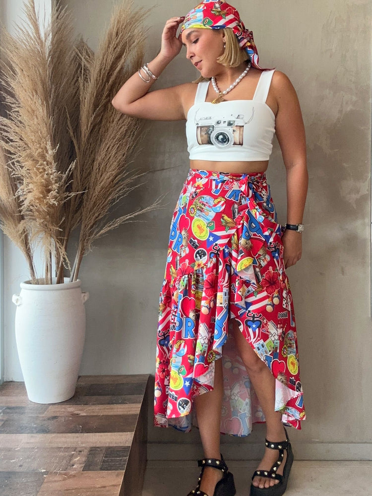 FINAL SALE - Boricua Ruffle Maxi Skirt