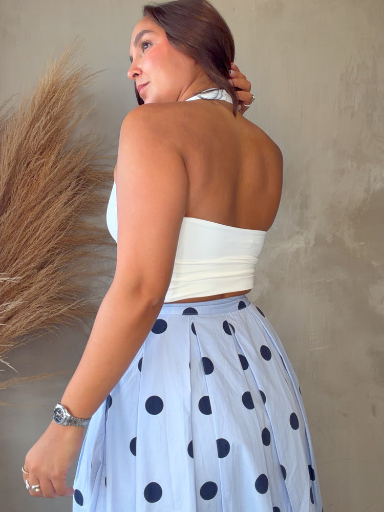 Nina White Halter Top
