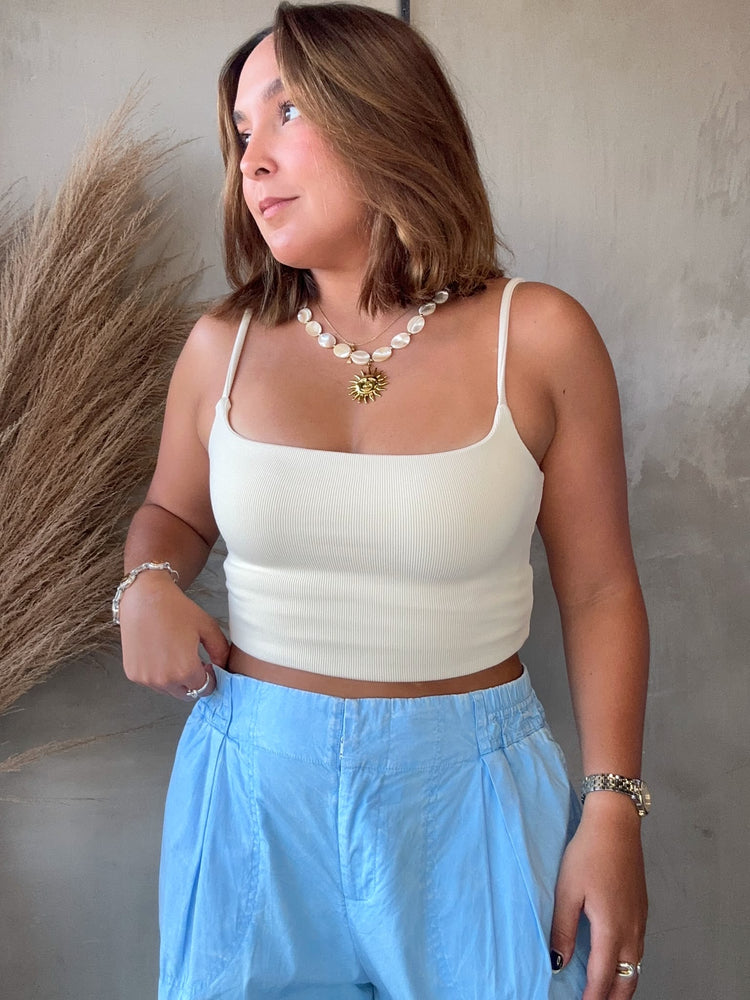 Erin Off White Basic Top