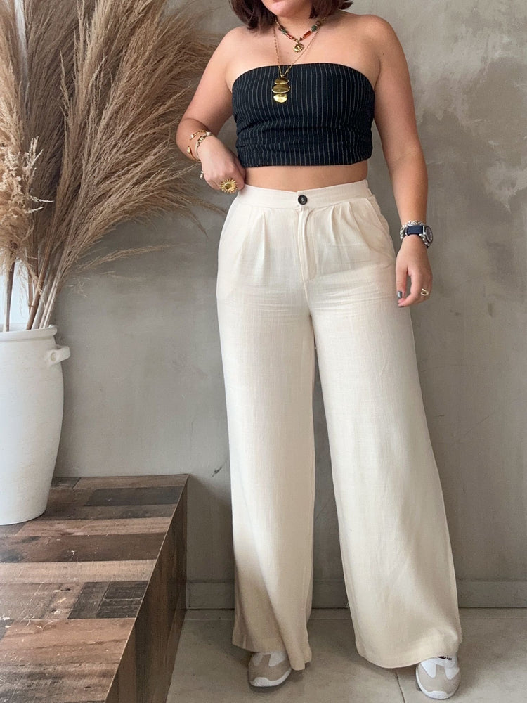 Siara Natural Linen Pants