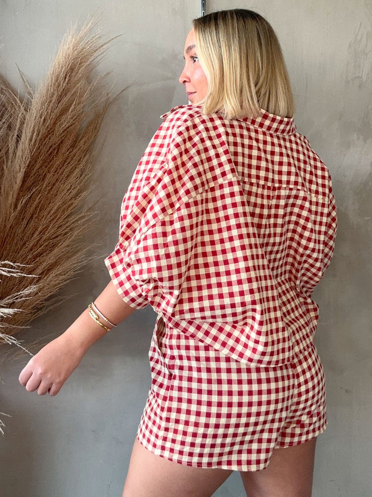 FINAL SALE - Gingham Top & Shorts Set