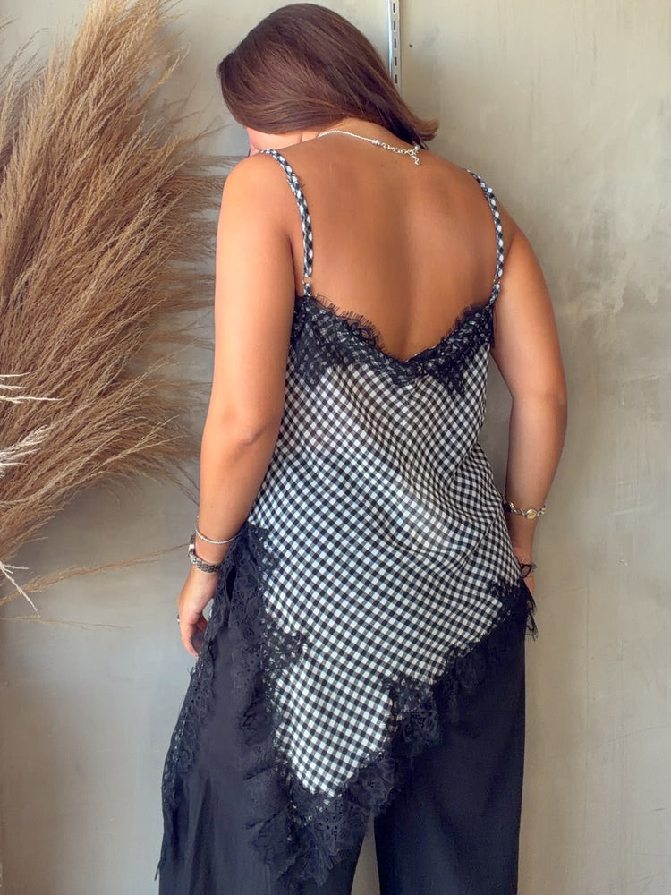 Lúa Plaid Lace Blouse
