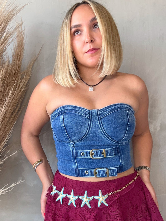 FINAL SALE - Denim Tube Top
