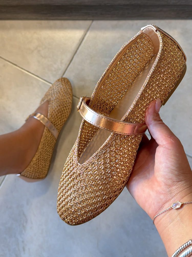 Gold Metallic Flats