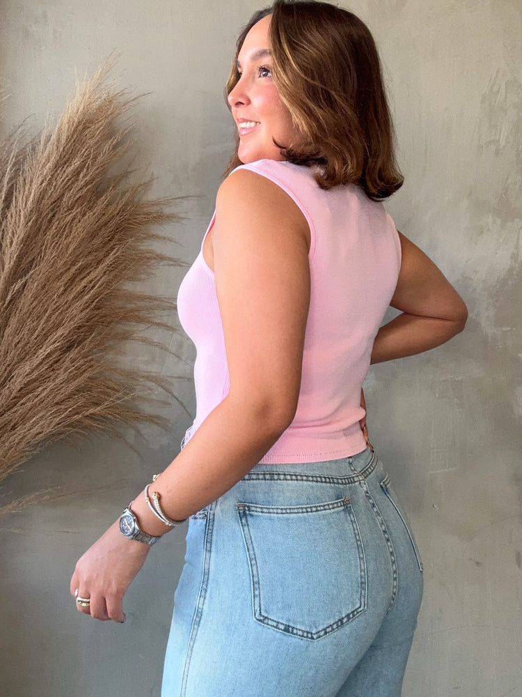 Shannon Pink Fringes Top