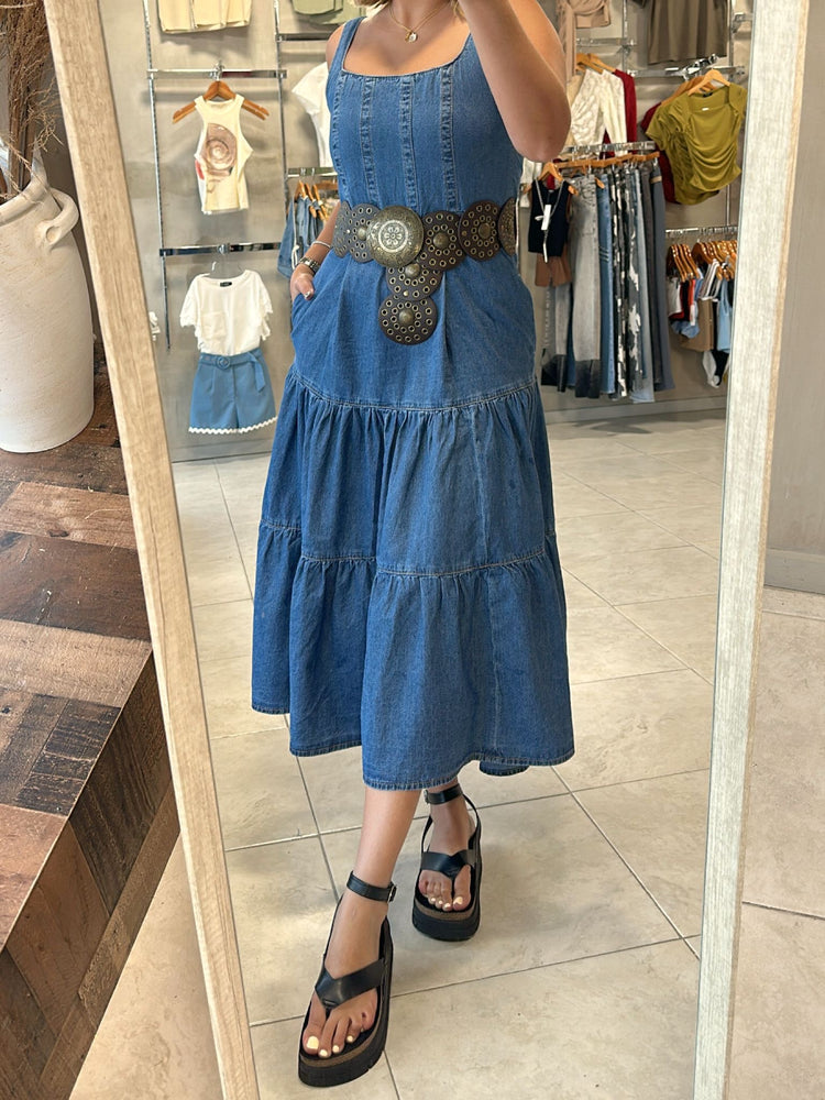 FINAL SALE - Inara Denim Dress (Belt included)