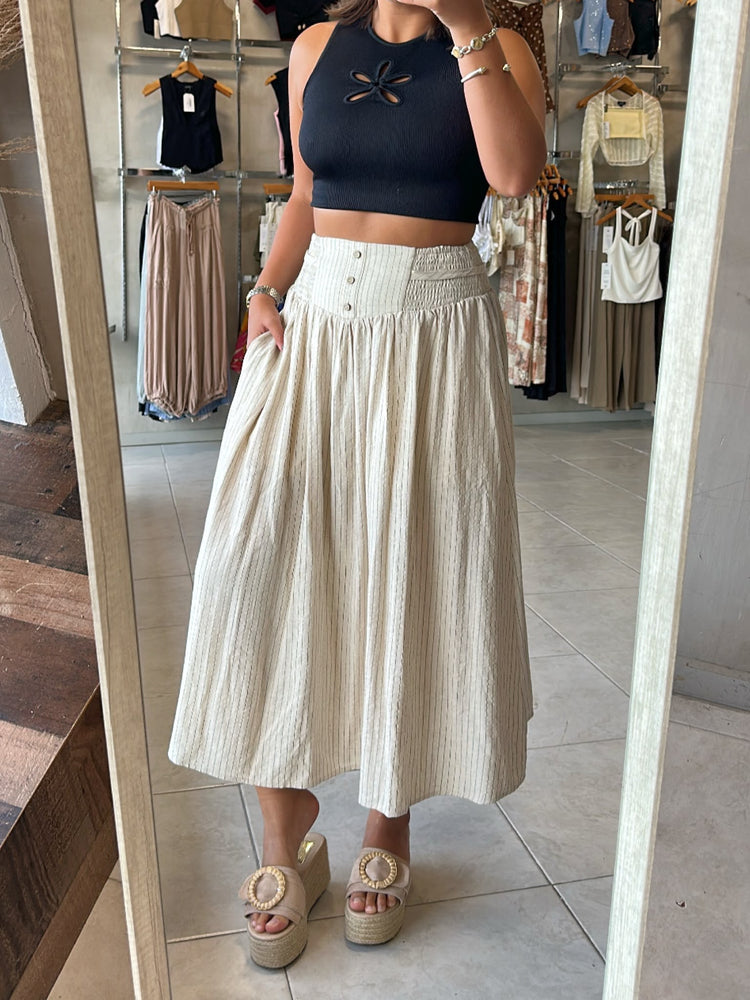 Flora Black Basic Top