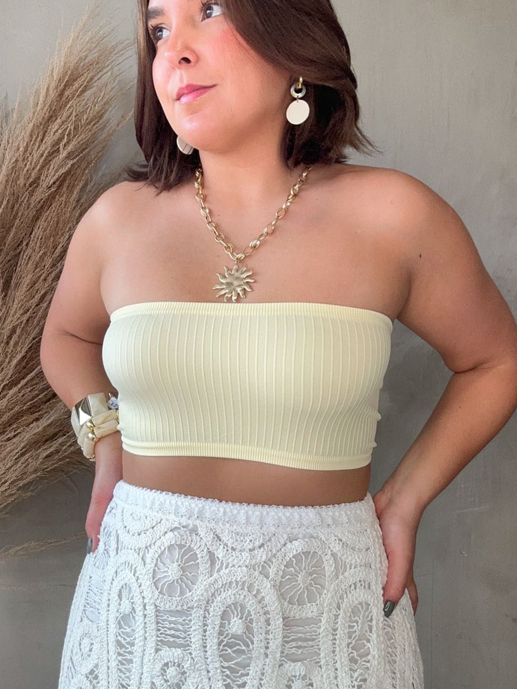 Kathia Light Yellow Tube Top