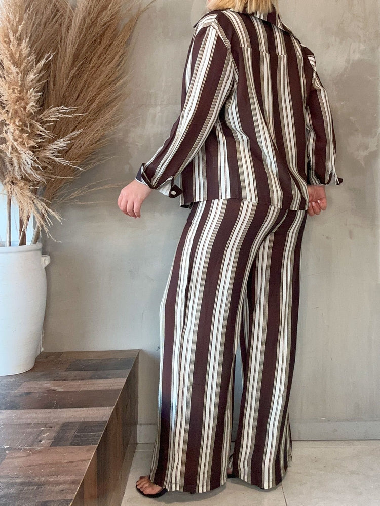 FINAL SALE - Rory Mocha Striped Set
