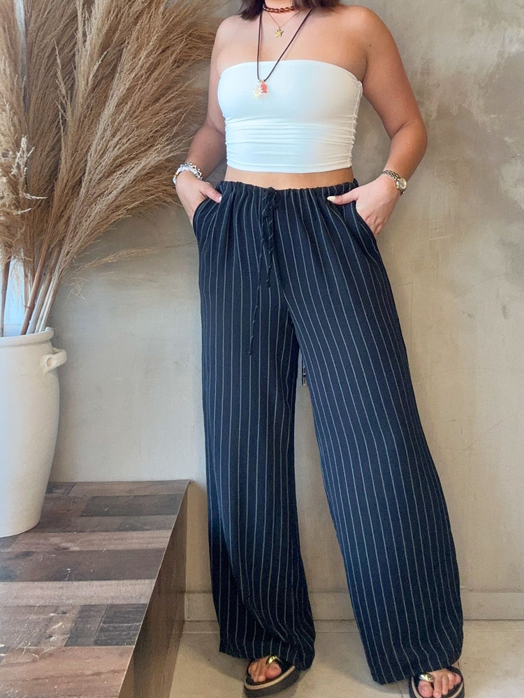 Lauren Black Striped Pants