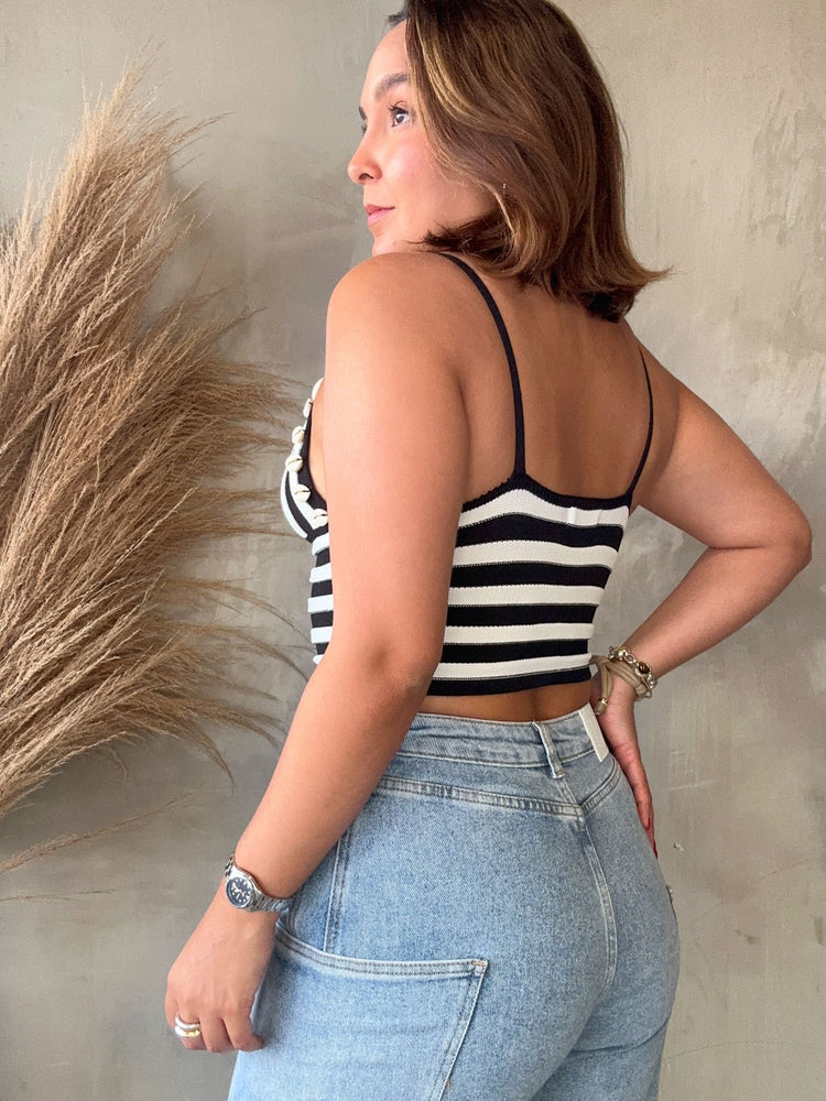 Shellsy Black Striped Top
