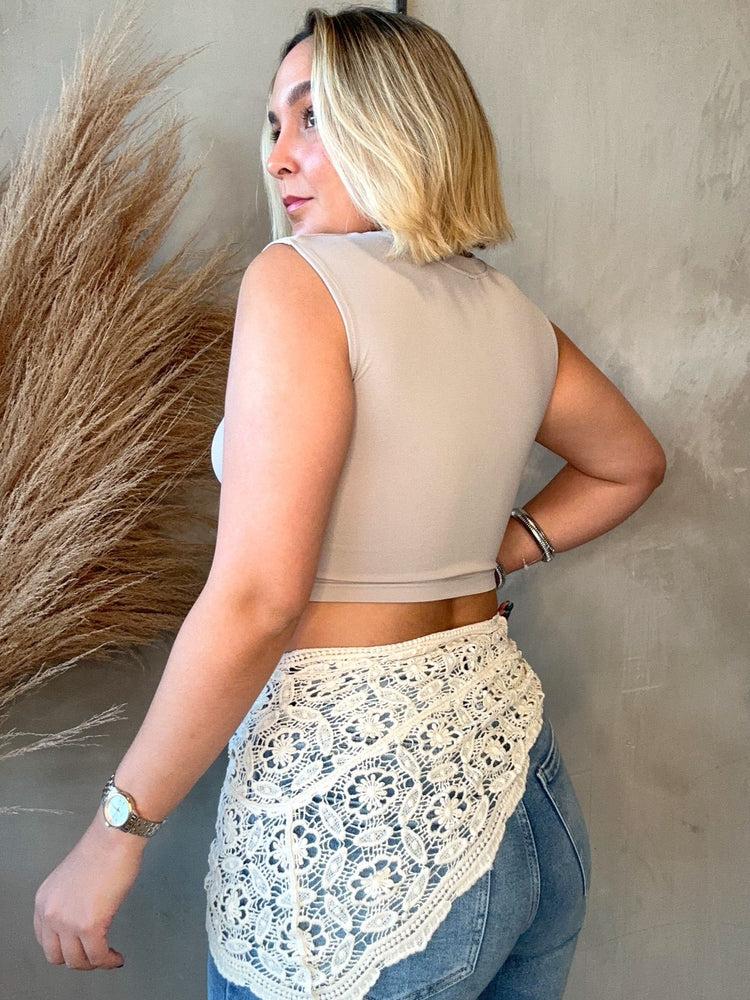 Valery Beige Basic Top