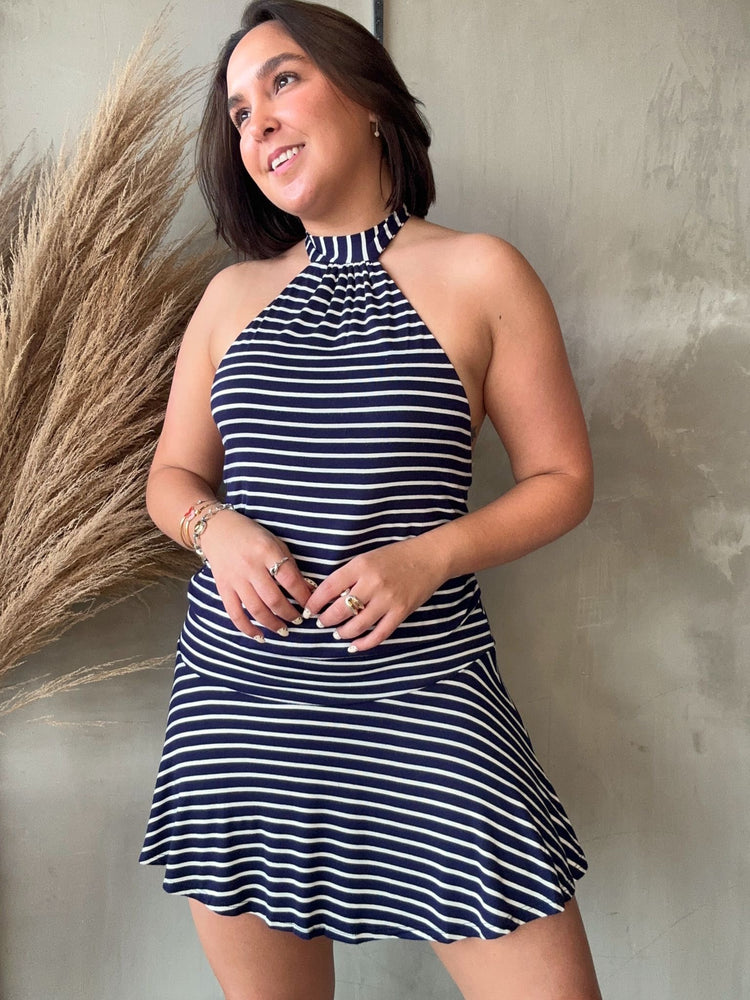 Ingrid Striped Halter Dress