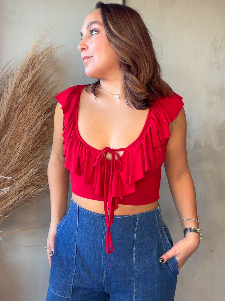 Jada Red Ruffled Top