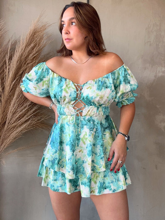 FINAL SALE - Mint Romper