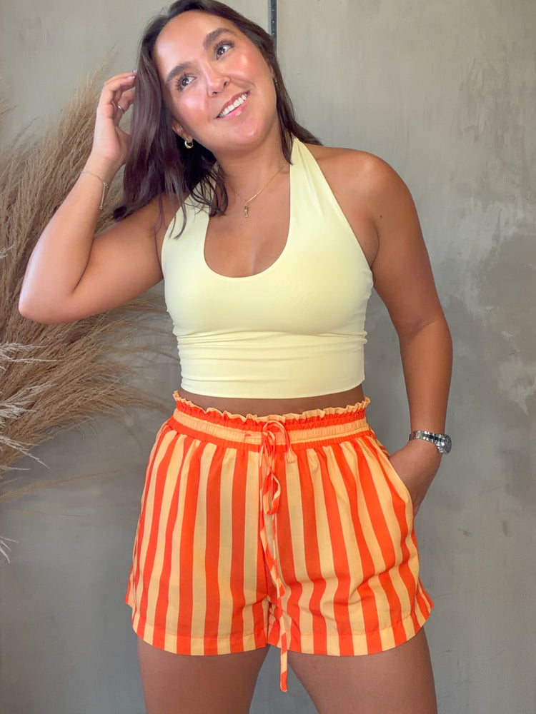Romy Orange Stripes Short