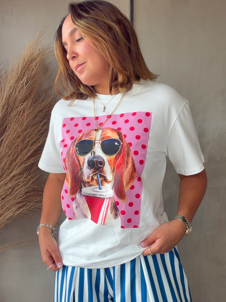 Red Polka Dog Tee