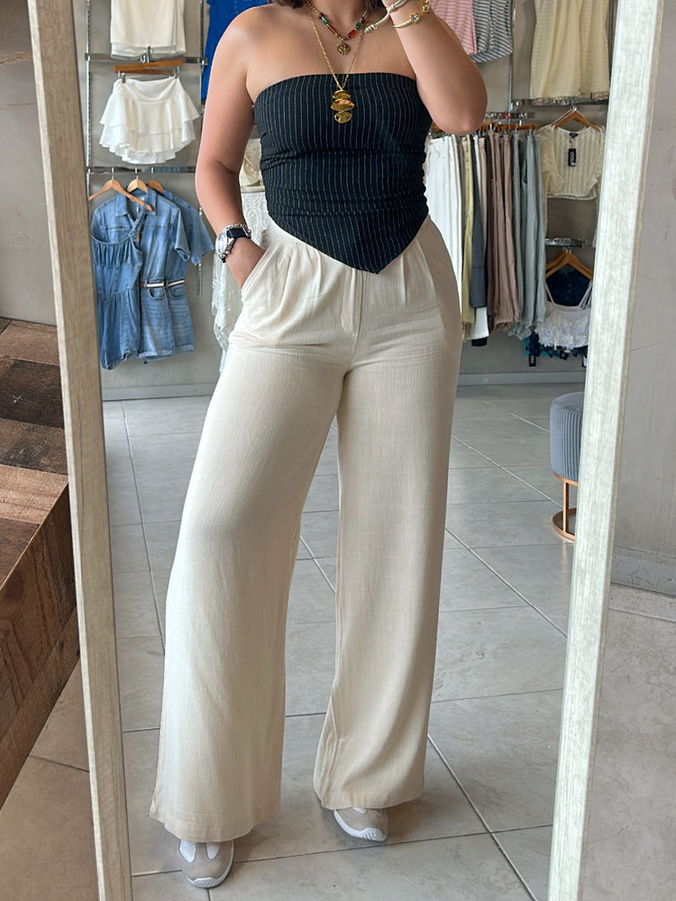 Siara Natural Linen Pants