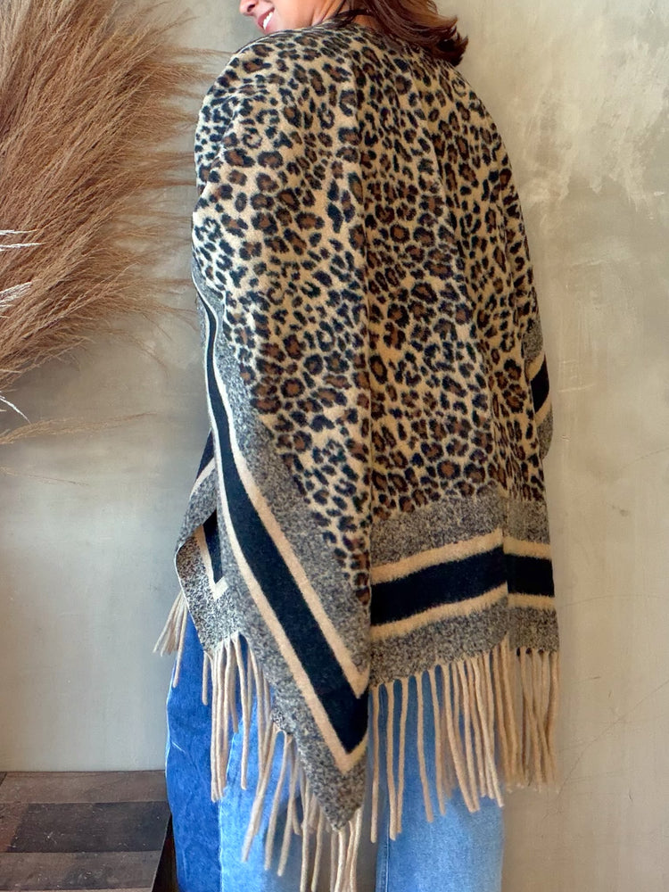 Leah Leopard Poncho