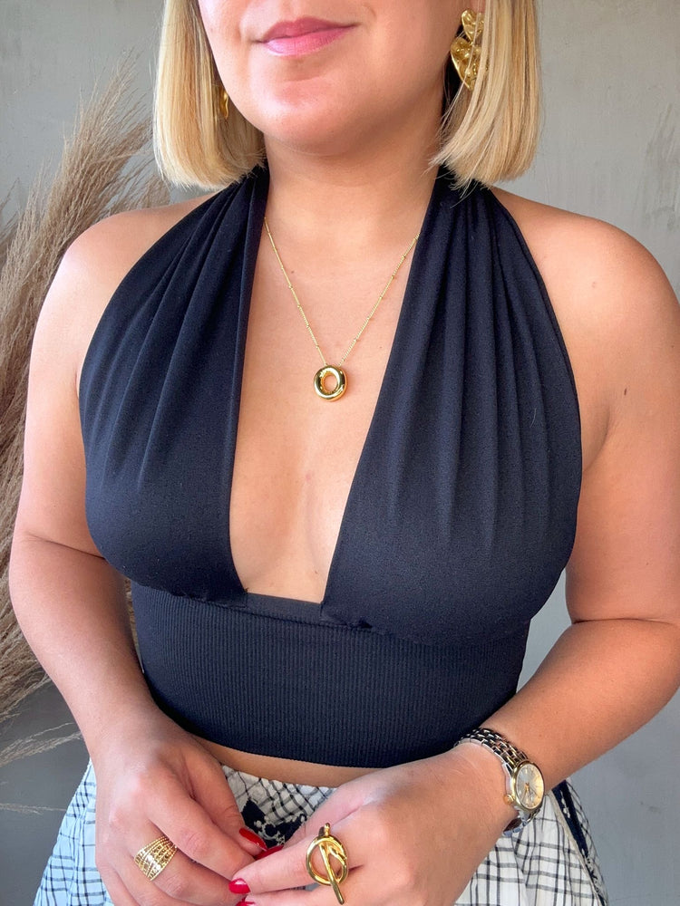 Triniti Black Halter Top