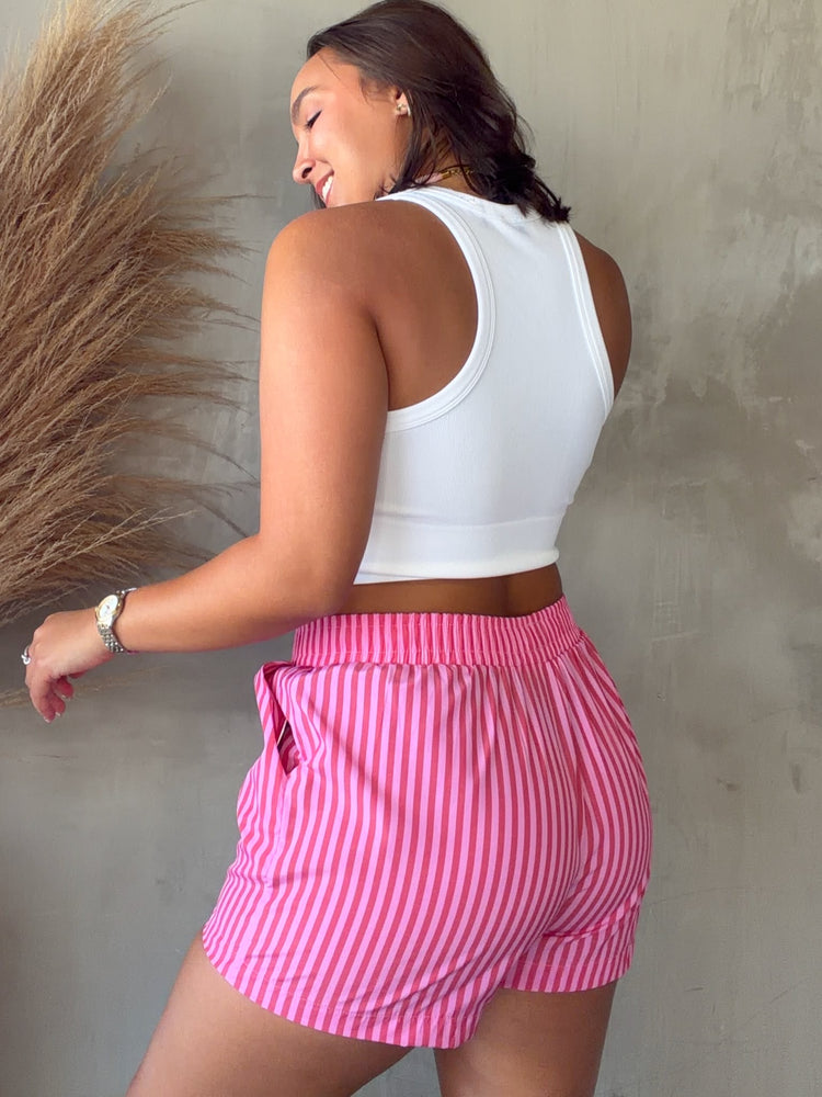 Jen Pink Striped Shorts