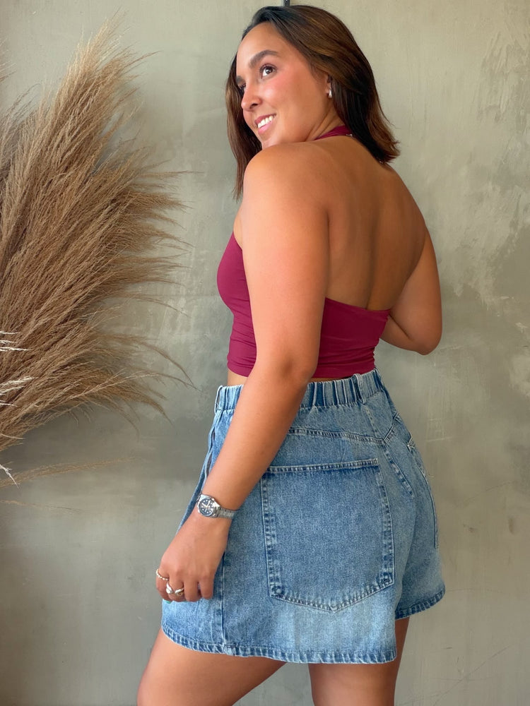 Nina Wine Halter Top