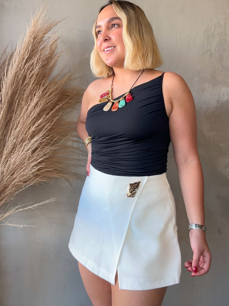 Pia Black One Shoulder Bodysuit