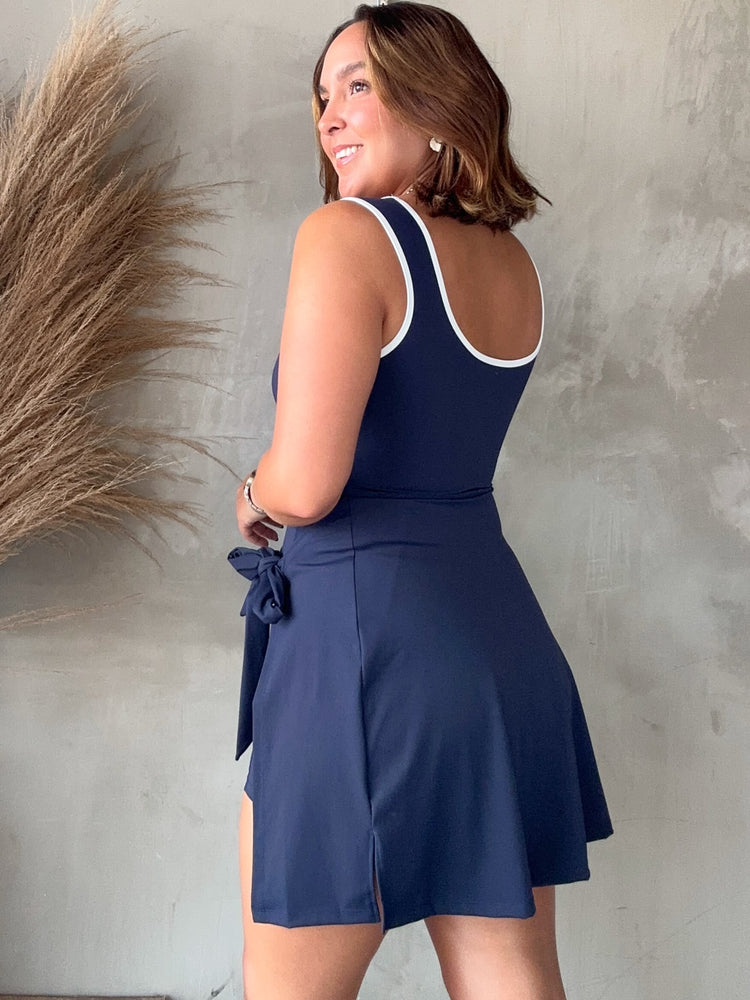Natalia Navy Active Romper