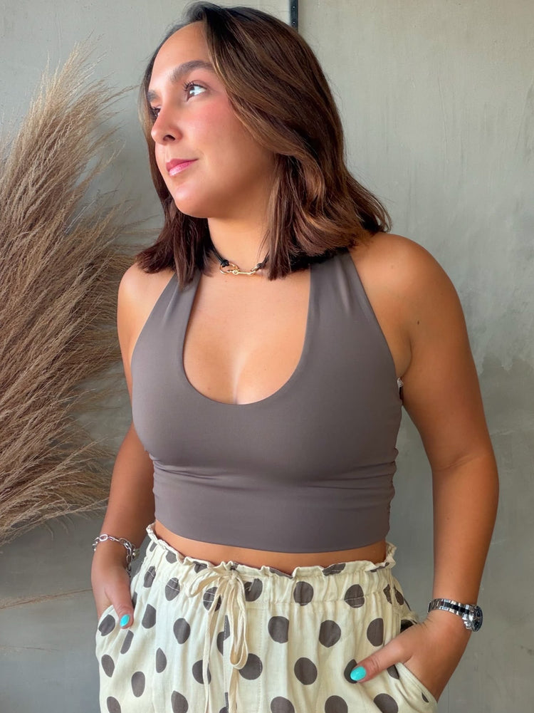 Nina Espresso Halter Top
