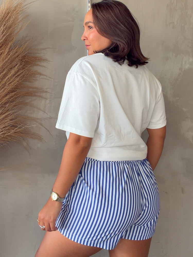 Jen Blue Striped Shorts