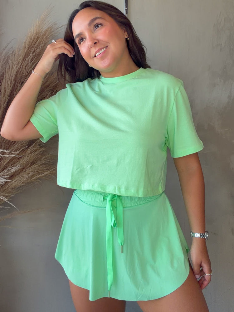 Allison Green Crop Tee