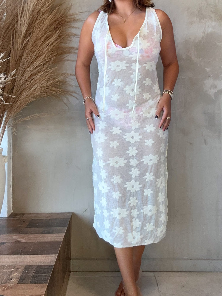 Floral Mesh Coverup Dress