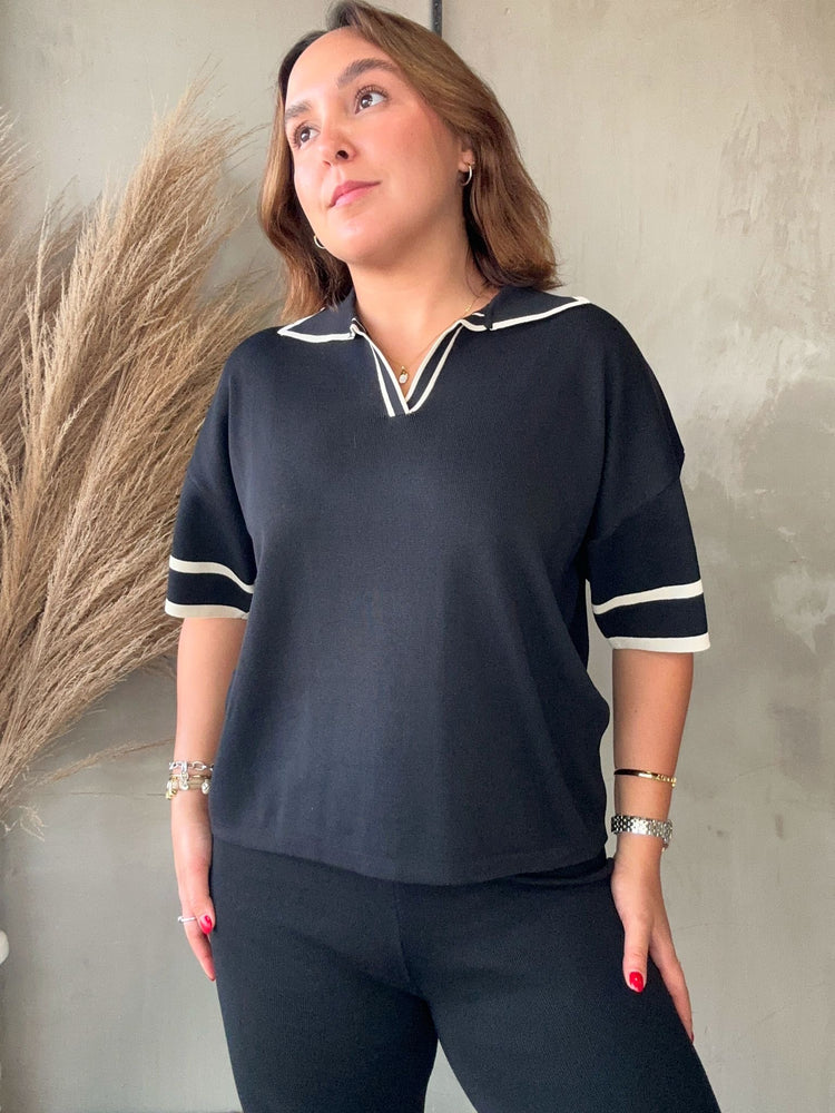 Irina Black Knit Set