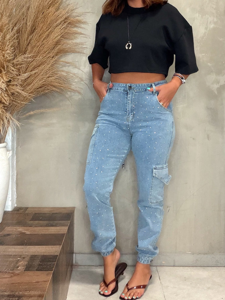 Liza Cargo Denim Jogger