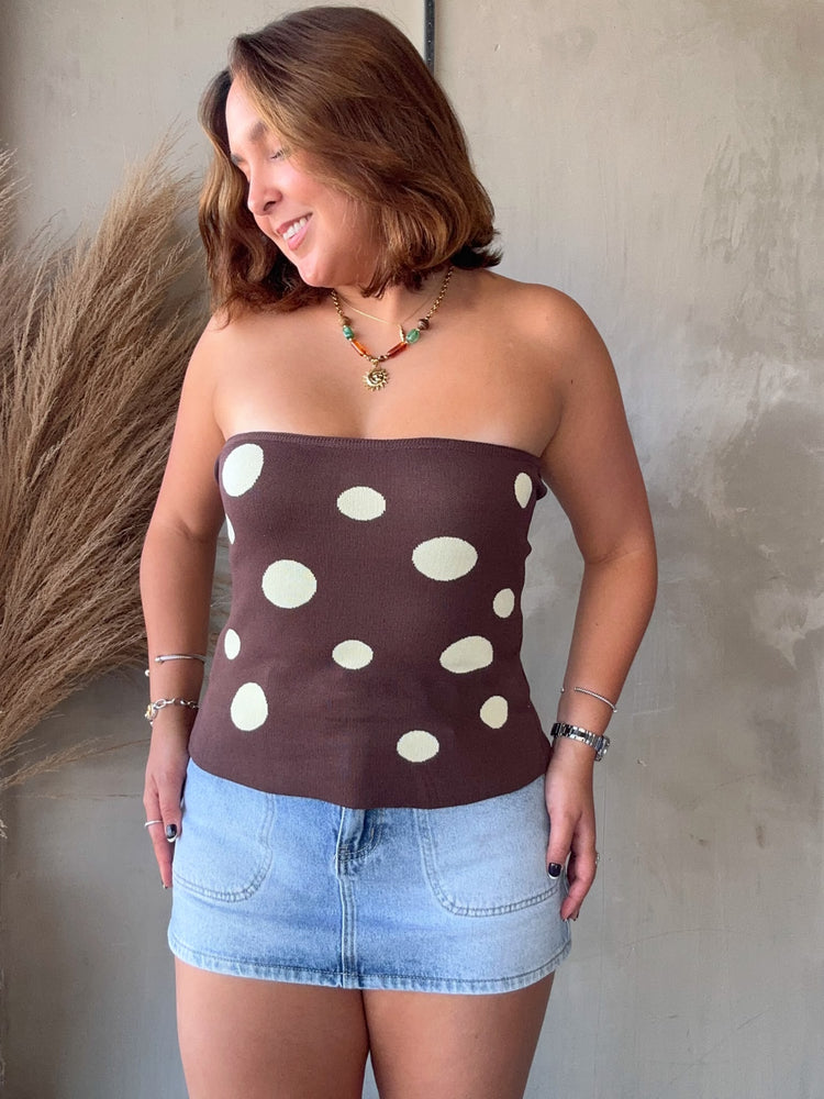 Jen Brown Polka Dots Top