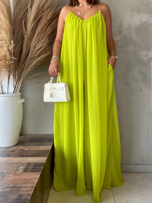 Lynette Lime Jumpsuit